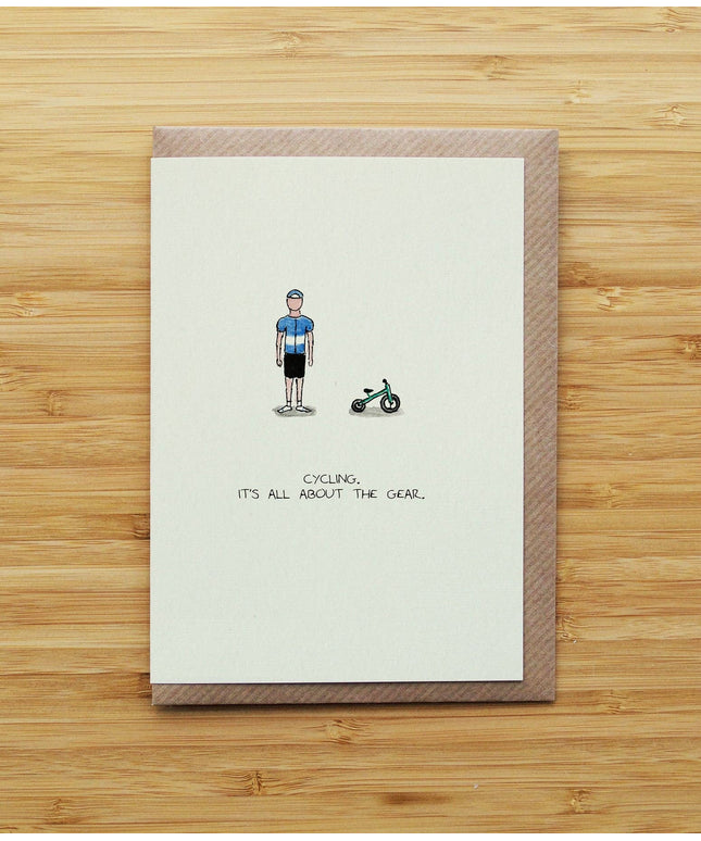 Cycling Gear Card - Funny - Bike - Recycled Card
