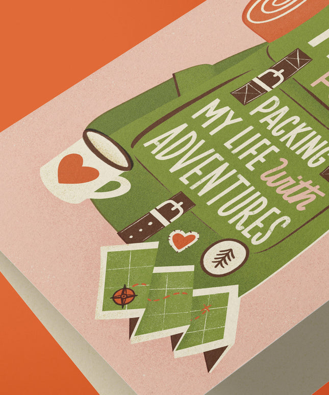 Adventure Pack | Hiking, Camping Love Greeting Card