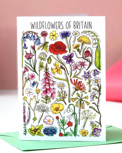 Wildflowers of Britain Art Blank Greeting Card