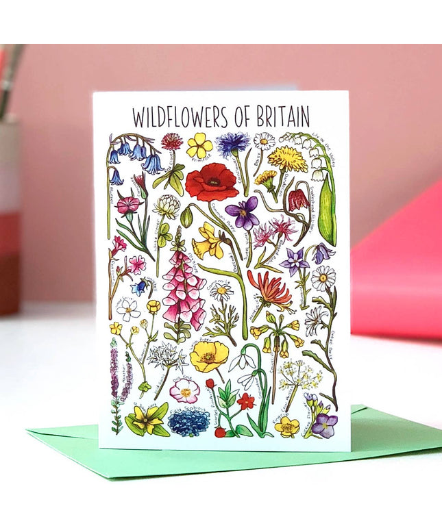 Wildflowers of Britain Art Blank Greeting Card