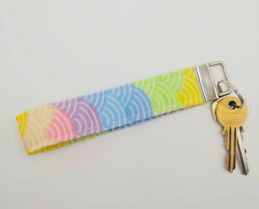 PASTEL RAINBOW Wristlet Keychain