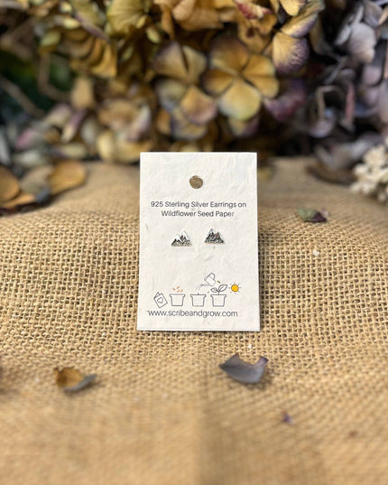 Black Mountains - 925 Sterling Silver Earrings