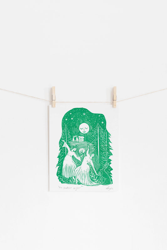 The Darkest Night Riso Print *winter, solstice, stonehenge*