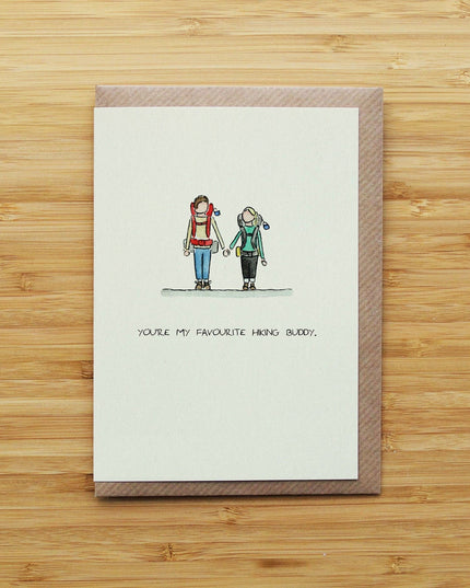Hiking Buddy Card - Walking or Camping Couple - Recycled