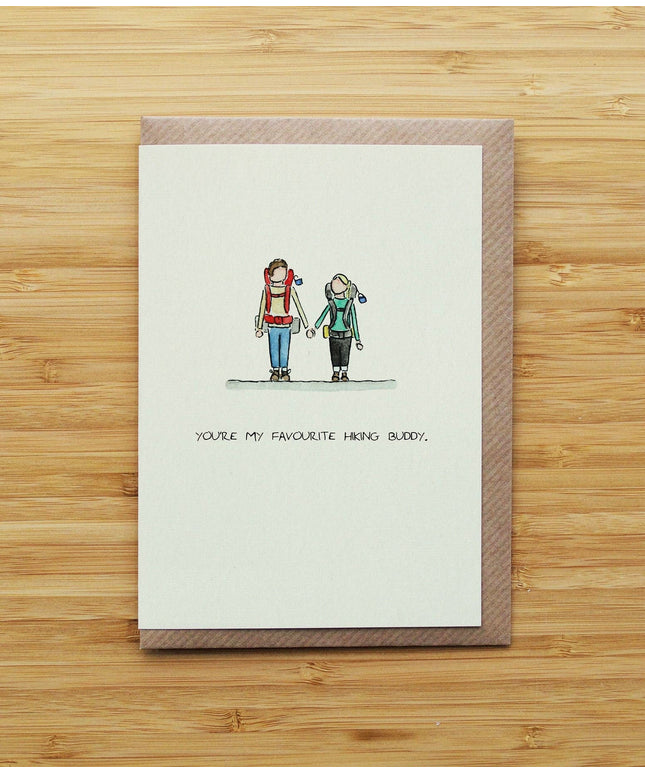 Hiking Buddy Card - Walking or Camping Couple - Recycled