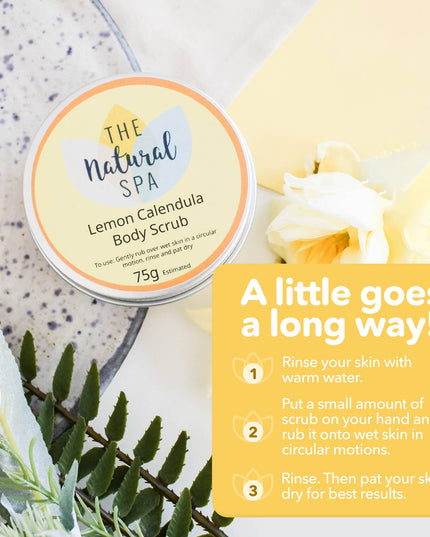 Lemon Calendula Natural Body Scrub - 75g tin - Letterbox