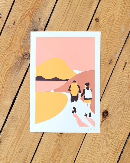 Last Trip Of Summer - Orange - Walkers A4 Screenprint