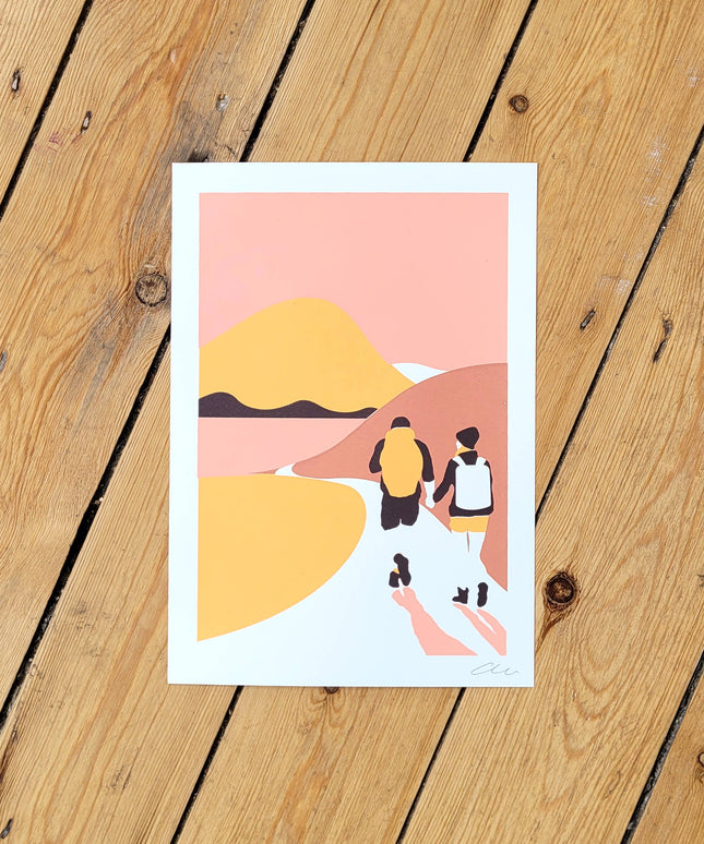 Last Trip Of Summer - Orange - Walkers A4 Screenprint