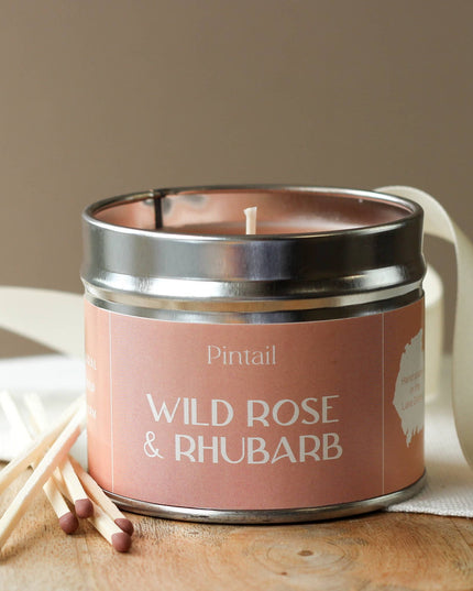 Wild Rose and Rhubarb Classic Tin Candles | Candles in Tins