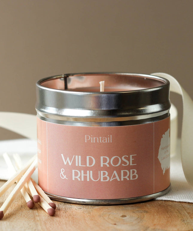 Wild Rose and Rhubarb Classic Tin Candles | Candles in Tins