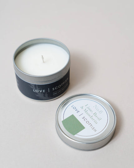 Lime, Basil and Mandarin Soy Wax Scented Candle Tin