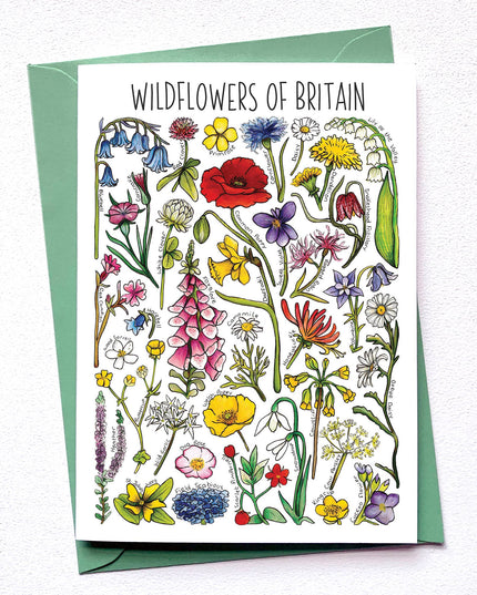 Wildflowers of Britain Art Blank Greeting Card