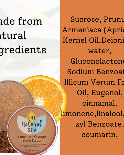 Chocolate Orange Natural Body Scrub - 75g tin - Letterbox