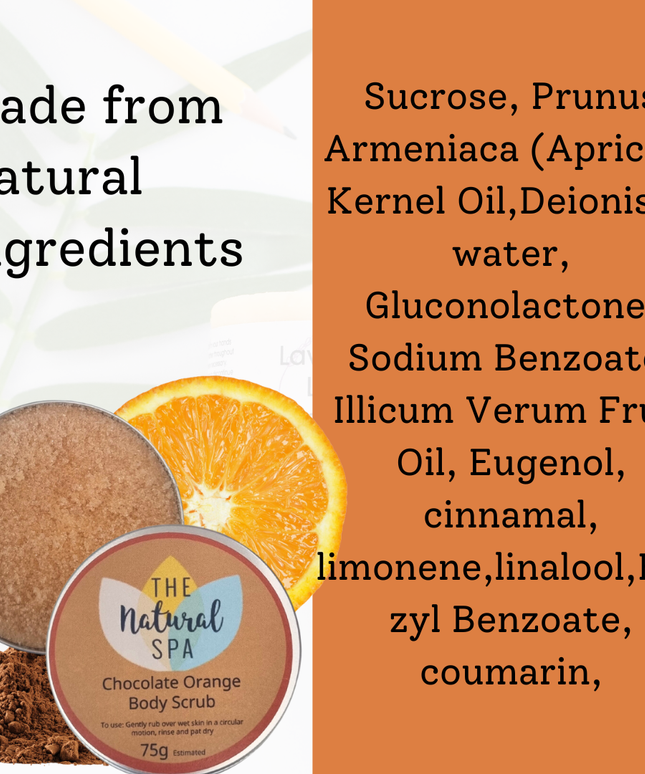 Chocolate Orange Natural Body Scrub - 75g tin - Letterbox