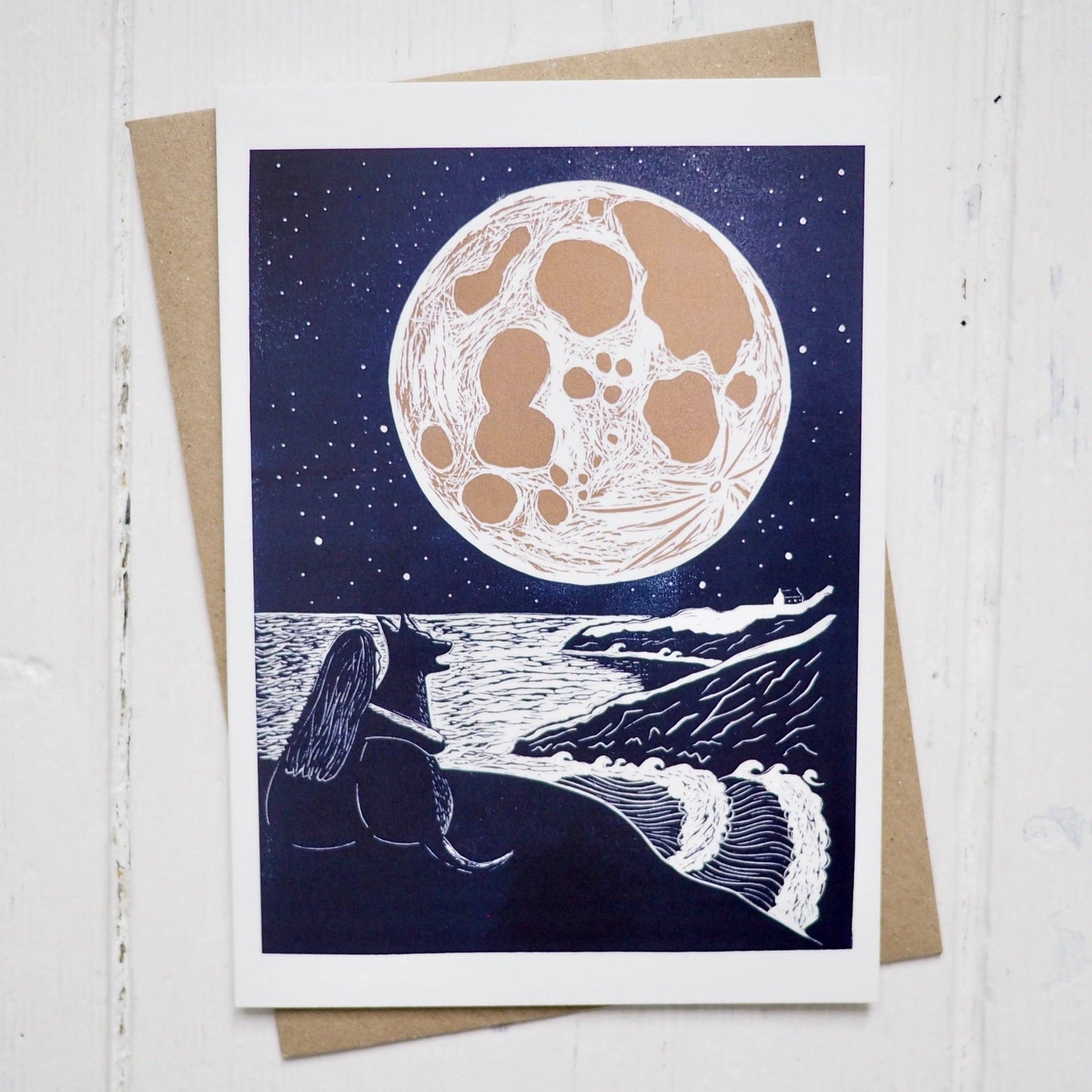 Moon Gazing Greetings Card