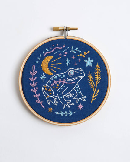 Celestial Frog Mini Embroidery Kit | Beginner Craft Kit