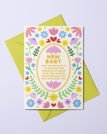 New Baby - Floral Symmetry Card