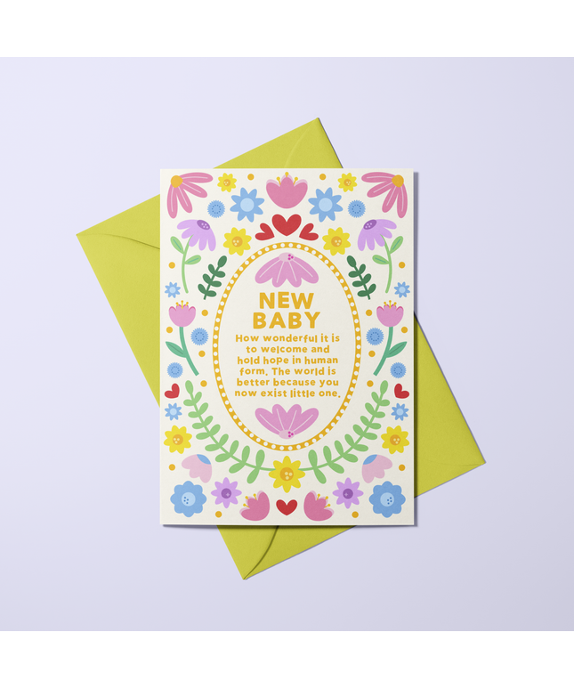 New Baby - Floral Symmetry Card