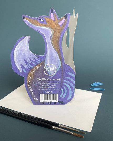 Red fox- Die Cut Greetings Card