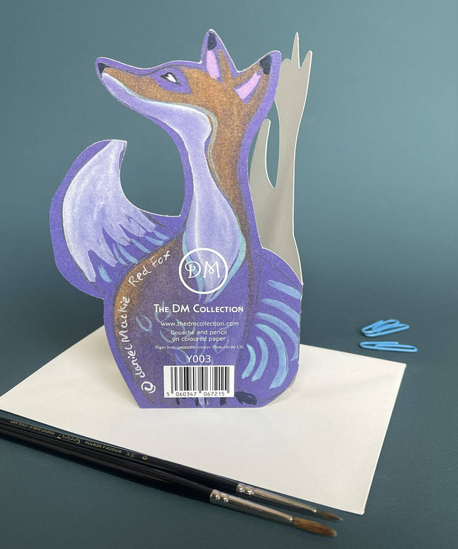 Red fox- Die Cut Greetings Card
