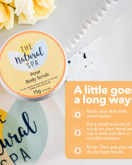 Rose Natural Body Scrub - 75g tin - Letterbox