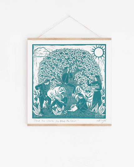 Tend the Earth Riso Print *orchard, grow, apple tree, gardening*