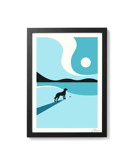 Last Trip Of Summer - Blue - Dog A4 Screenprint