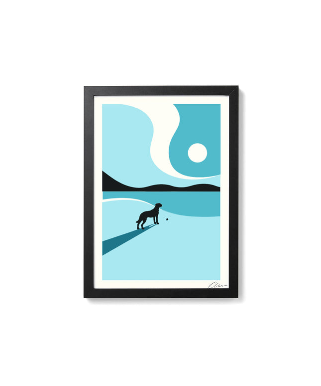 Last Trip Of Summer - Blue - Dog A4 Screenprint