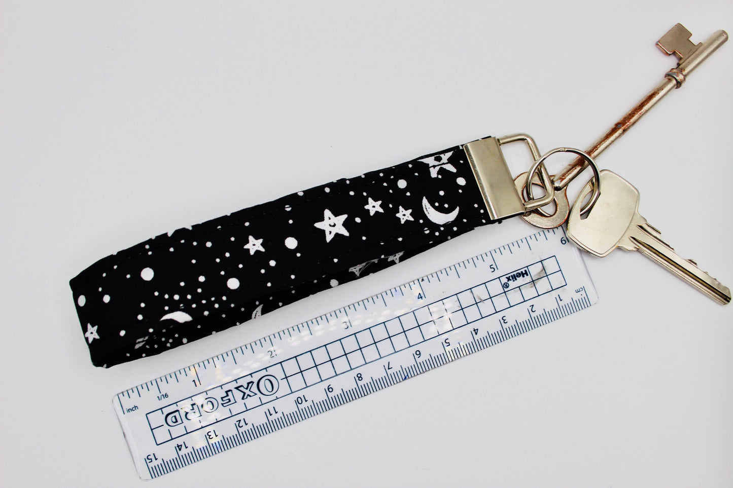 BLACK STAR & MOON Wristlet Keychain