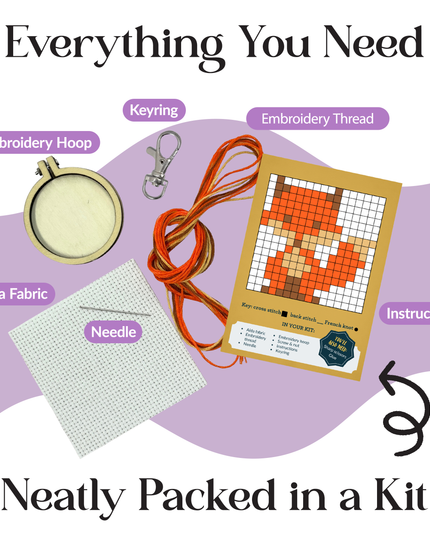 'For Fox Sake!' Mini Matchbox Cross Stitch Kit