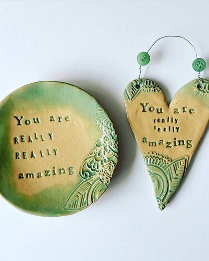 Ceramic Jewelry Dish, "You Are Amazing" Trinket Dish