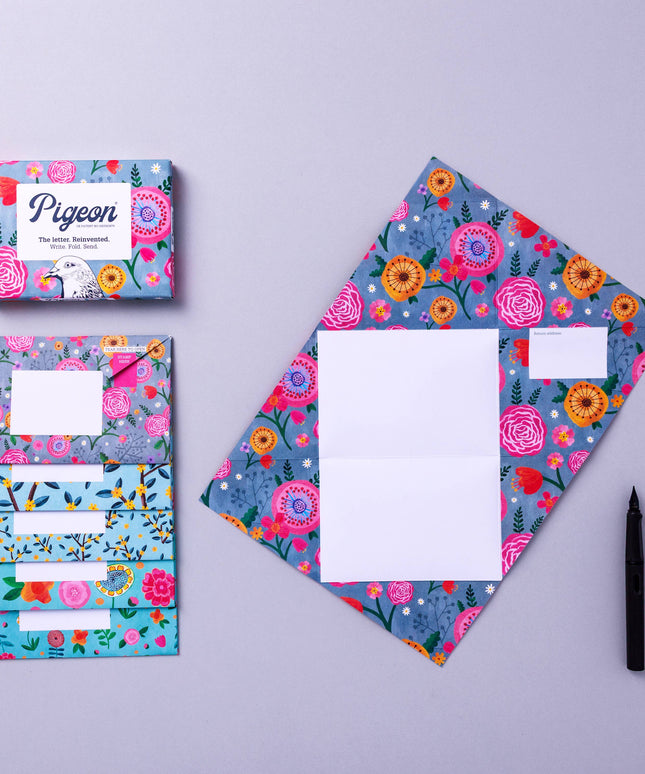 Wildflower Pigeon *Floral Letter Writing Pack * Pack of 6 Letters