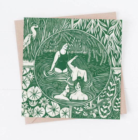 Still Water Card  *wild swim, rivers, nature, herons*