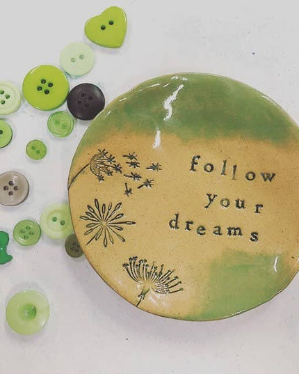 Ceramic Jewelry Dish: Follow Your Dreams