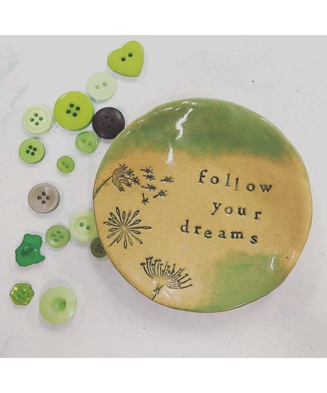 Ceramic Trinket Dish: Follow Your Dreams