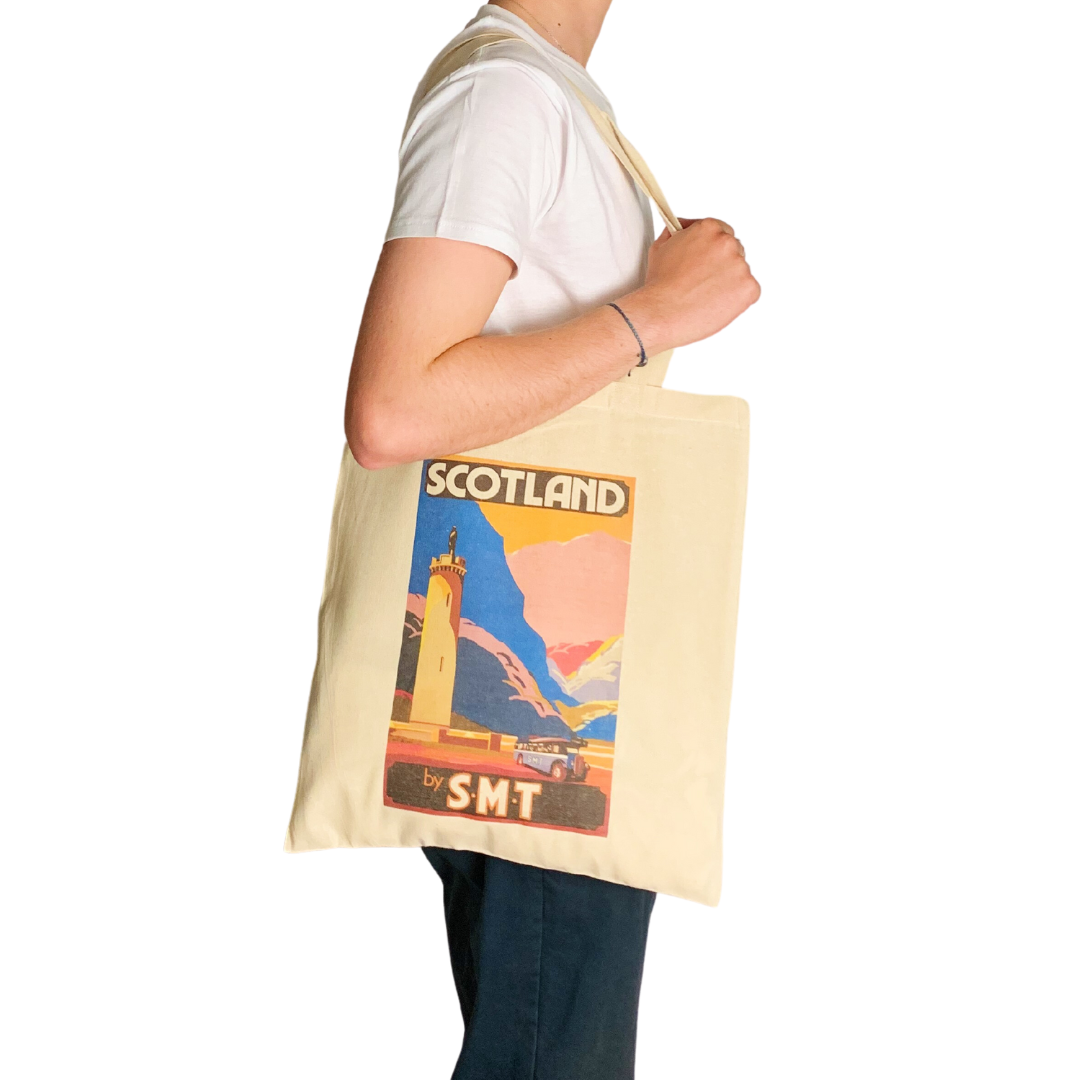 Scotland Travel Poster Vintage Art Tote Bag Scottish Art Bag