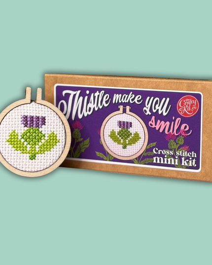 'Thistle Make You Smile' Mini Matchbox Cross Stitch Kit