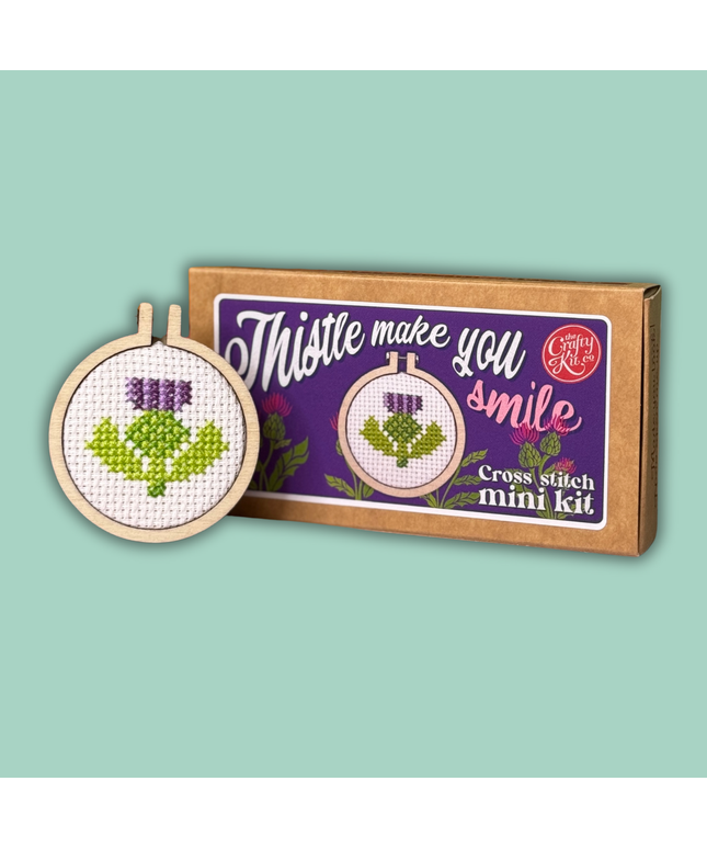 'Thistle Make You Smile' Mini Matchbox Cross Stitch Kit