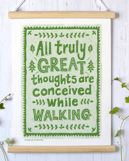 Hikers Walking Print - A4