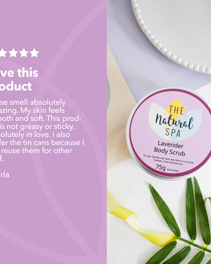 Lavender Natural Body Scrub - 75g tin - Letterbox