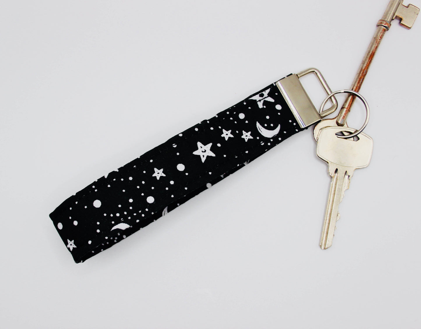 BLACK STAR & MOON Wristlet Keychain