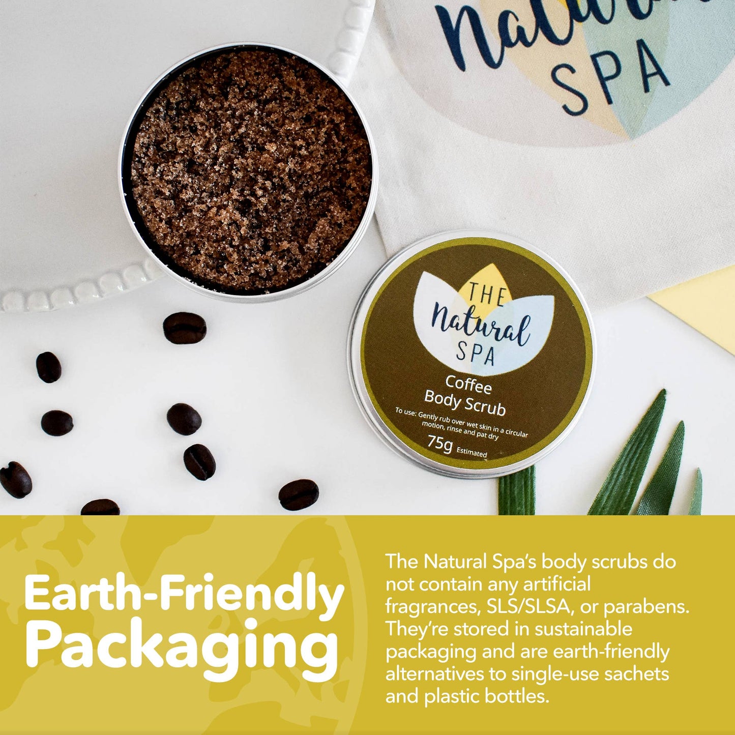Coffee Natural Body Scrub - 75g tin - Letterbox