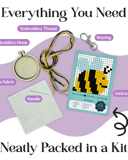 'Bee Happy!' Mini Matchbox Cross Stitch Kit