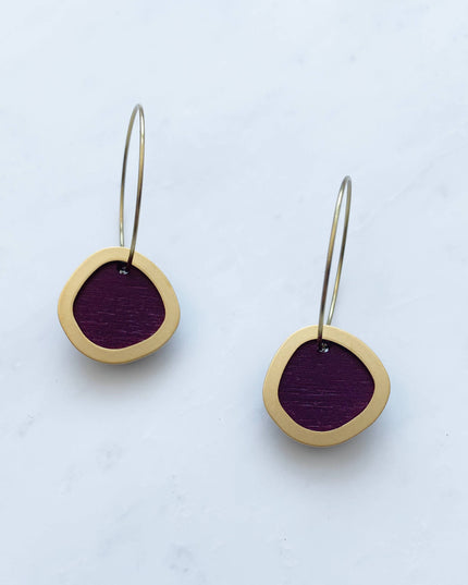 MICA /Gold Circle Hoop Earrings