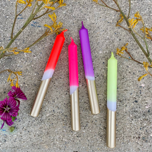 Dip Dye Neon Candle Set *Box of Four*