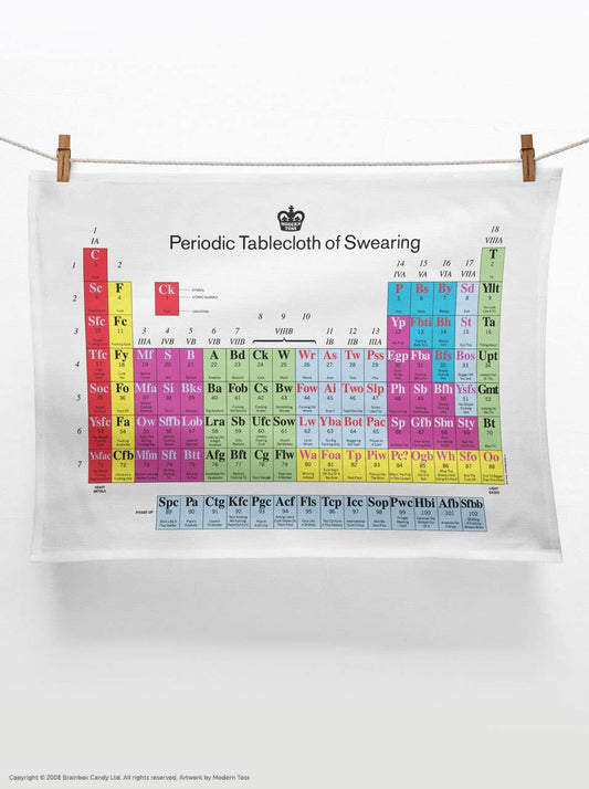 Funny Tea Towel - Swearing & The Periodic Table