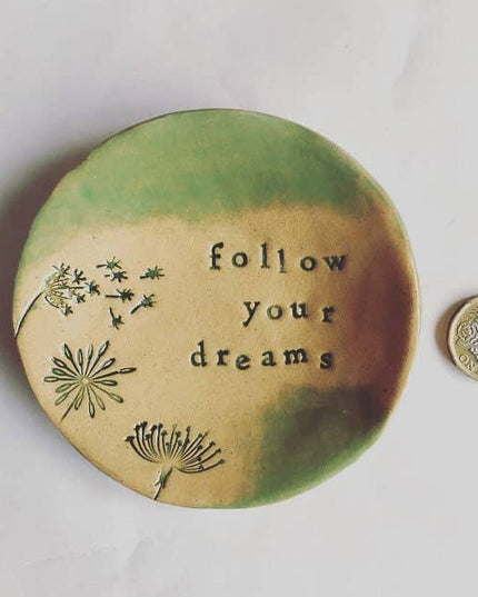 Ceramic Jewelry Dish: Follow Your Dreams