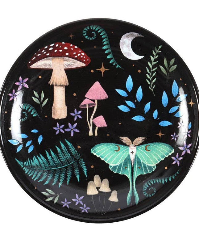 Round Dark Forest Print Trinket Dish