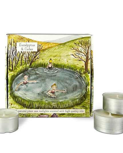 Box of 9 Scented Tealights - Wild Swim Eucalyptus & Cedar (Wild Swimming)