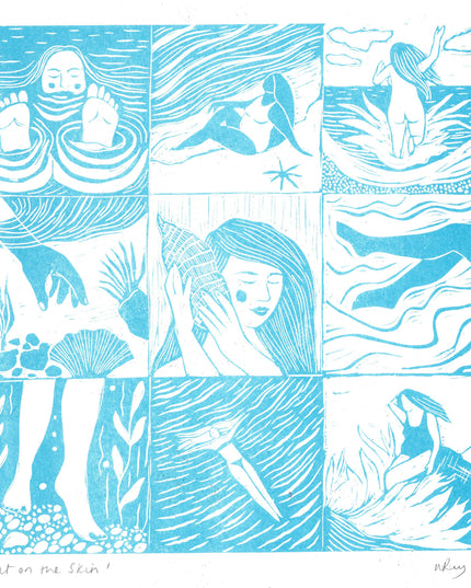 Salt on the Skin Riso Print *sea, seaside, swimmer, ocean*